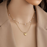 Halskette "Pearl Heart Layers"